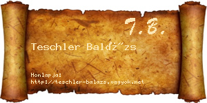 Teschler Balázs névjegykártya