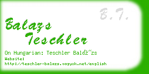balazs teschler business card